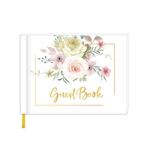 MZPOZB Personalisierte Hochzeit Gästebuch Blume Design Linie Innenseiten Registry Empfänge Speicher(Color 02) von MZPOZB