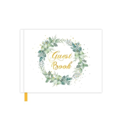 MZPOZB Personalisierte Hochzeit Gästebuch Blume Design Linie Innenseiten Speicher Empfänge Zeichen In Tisch Karte(Color-02) von MZPOZB