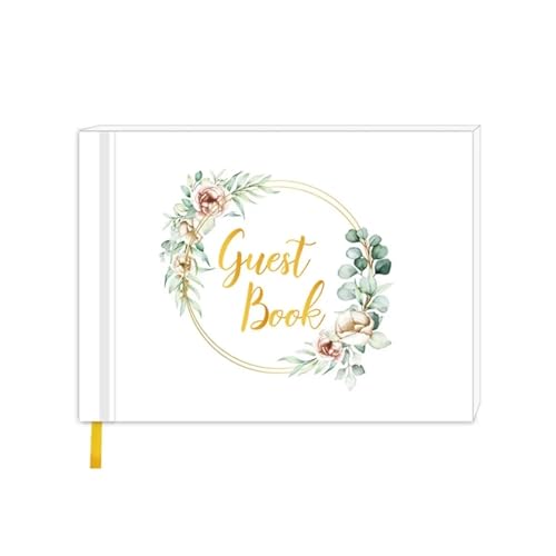MZPOZB Personalisierte Hochzeit Gästebuch Blume Design Linie Innenseiten Speicher Empfänge Zeichen In Tisch Karte(Color-04) von MZPOZB