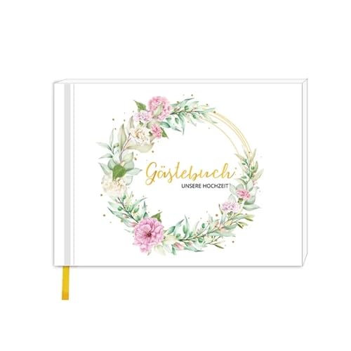 MZPOZB Personalisierte Hochzeit Gästebuch Blume Design Linie Innenseiten Speicher Empfänge Zeichen In Tisch Karte(Color-05) von MZPOZB