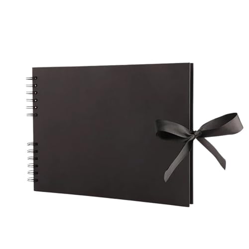 MZPOZB Personalisiertes Hochzeitsgästebuch, Reinigungsfotoalbum, Jubiläumsgeschenk for sie, Scrapbook-Cover, gedrucktes Gästebuch(Black,Gold Text) von MZPOZB