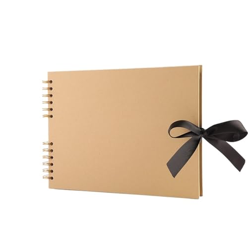 MZPOZB Personalisiertes Hochzeitsgästebuch, Reinigungsfotoalbum, Jubiläumsgeschenk for sie, Scrapbook-Cover, gedrucktes Gästebuch(Brown,White Text) von MZPOZB