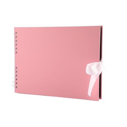 MZPOZB Personalisiertes Hochzeitsgästebuch, Reinigungsfotoalbum, Jubiläumsgeschenk for sie, Scrapbook-Cover, gedrucktes Gästebuch(Pink,Silver Text) von MZPOZB