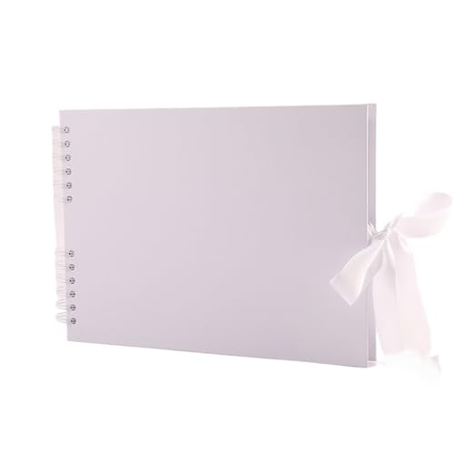 MZPOZB Personalisiertes Hochzeitsgästebuch, Reinigungsfotoalbum, Jubiläumsgeschenk for sie, Scrapbook-Cover, gedrucktes Gästebuch(White,White Text) von MZPOZB