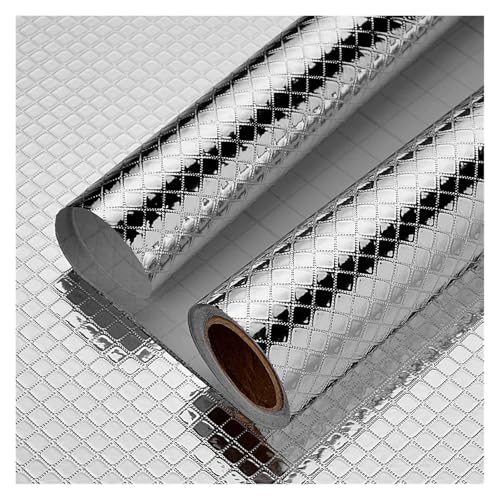 MZPOZB Wandschutzfolie Klebefolien Metallstruktur, wasserdicht und ölbeständig, 40 cm, Gold- Silber-Kontaktpapier, Selbstklebender Aufkleber for Küchenschränke Arbeitsplatten(Color10,40cmX20m) von MZPOZB