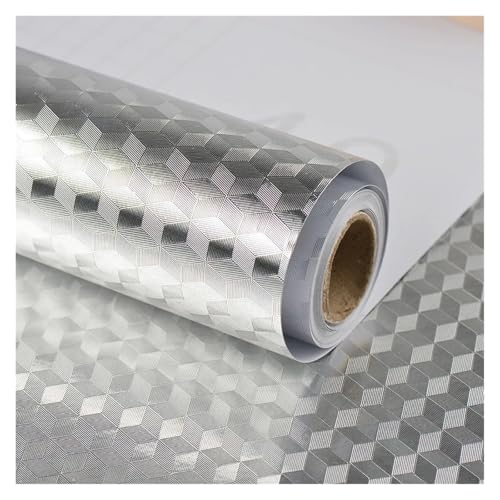 MZPOZB Wandschutzfolie Klebefolien Metallstruktur, wasserdicht und ölbeständig, 40 cm, Gold- Silber-Kontaktpapier, Selbstklebender Aufkleber for Küchenschränke Arbeitsplatten(Color2,40cmX10m) von MZPOZB