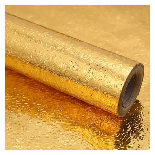 MZPOZB Wandschutzfolie Klebefolien Metallstruktur, wasserdicht und ölbeständig, 40 cm, Gold- Silber-Kontaktpapier, Selbstklebender Aufkleber for Küchenschränke Arbeitsplatten(Color3,40cmX10m) von MZPOZB