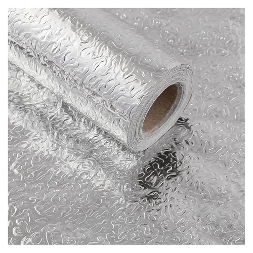 MZPOZB Wandschutzfolie Klebefolien Metallstruktur, wasserdicht und ölbeständig, 40 cm, Gold- Silber-Kontaktpapier, Selbstklebender Aufkleber for Küchenschränke Arbeitsplatten(Color4,40cmX10m) von MZPOZB