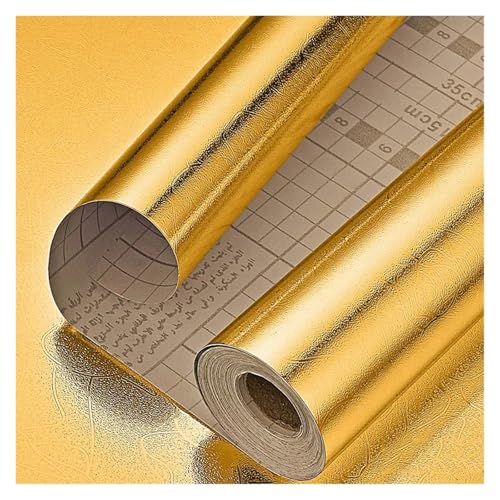 MZPOZB Wandschutzfolie Klebefolien Metallstruktur, wasserdicht und ölbeständig, 40 cm, Gold- Silber-Kontaktpapier, Selbstklebender Aufkleber for Küchenschränke Arbeitsplatten(Color5,40cmX20m) von MZPOZB