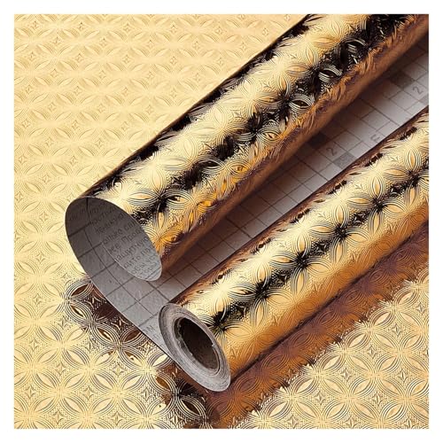 MZPOZB Wandschutzfolie Klebefolien Metallstruktur, wasserdicht und ölbeständig, 40 cm, Gold- Silber-Kontaktpapier, Selbstklebender Aufkleber for Küchenschränke Arbeitsplatten(Color7,40cmX20m) von MZPOZB