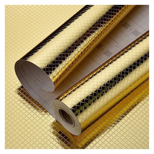 MZPOZB Wandschutzfolie Klebefolien Metallstruktur, wasserdicht und ölbeständig, 40 cm, Gold- Silber-Kontaktpapier, Selbstklebender Aufkleber for Küchenschränke Arbeitsplatten(Color9,40cmX20m) von MZPOZB