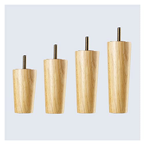 MöBelfüßE 4 Stück M6 / M8 / M10 Schraube Eiche Möbel Beine Töpfe Konische Gummi Holz Sofa Bein Holz Für Tischkabinett Möbel Erhöhte Füße FüßE FüR MöBel (Color : M6-6cm) von MZPOZB