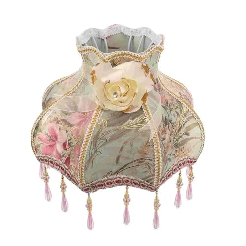 Perlen Fransen Stoff Lampenschirm Vintage Schreibtischlampe Abdeckung Nachttischlampen Schatten Beleuchtung Zubehör Lampenschirme von MZPOZB