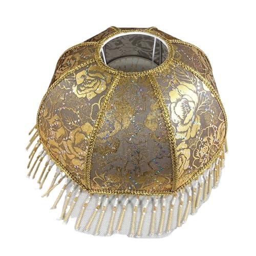 Retro Lampenschirm Regenschirm Form Tuch Kronleuchter Wand Lampe Abdeckung Mit Quasten Tuch Lampenschirm(Color-04) von MZPOZB