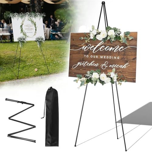 Künstler Staffelei Stand, 160cm Verstellbares Stativ Tisch Kunst Leinwand Malerei Display, Portable Künstler Staffeleien, Staffelei Ständer für Hochzeitsschild,Poster, Malerei (Schwarz) von MZPQALRS
