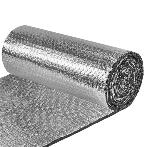 MZQMK Aluminisierte Isolierfolie Dämmfolie Doppelte Alu-Luftpolsterfolie Dachisolierung Isolierungsfolie Wärmehaltung(10MM) von MZQMK