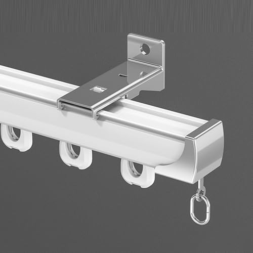 MZQMK Vorhangschiene, Vorhangschiene Decke, Industrie Verstellbare Ausziehbare Gardinenstangen, Flexibles Und Langlebiges Design, Deckenschiene Für Vorhänge(Side White,16.7ft/5.1m) von MZQMK