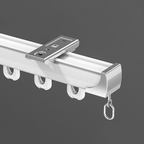 MZQMK Vorhangschiene, Vorhangschiene Decke, Industrie Verstellbare Ausziehbare Gardinenstangen, Flexibles Und Langlebiges Design, Deckenschiene Für Vorhänge(Top White,2.9ft/0.9m) von MZQMK