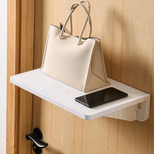 MZQMK Zusammenklappbare Regale Selbstklebendes Schwimmendes Regal Wandmontierte Regale Handy Wandhalterung Tisch Herunterklappen Regal Zur Wandmontage Bettablage von MZQMK