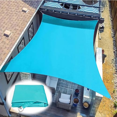 Sonnensegel 3x4m Rechteckig Sonnenschutz Garten Balkon Und Terrasse, 95% UV Schutz, Hoch Dichte Gewebe Wasserdurchlässig Für Patio, Pergola, Hinterhofa (Color : Blue, Size : 2x2.5M(7x8FT)) von MZQMK