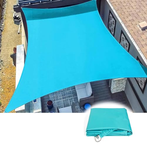 Sonnensegel Wasserdicht 3x4m Schwarz Sonnensegel Rechteckig Mit Seile Sonnensegel Balkon 98% UV Schutz Geeignet Für Garten Terrasse Und Camping (Color : Blue, Size : 2x2.5M(7x8FT)) von MZQMK