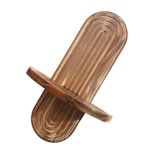 MZRAN Doppelschichtiges Wandregal aus Holz, ovale Form, Pflanzen-Display, schwebendes Regal, Organizer für Badezimmer, Schlafzimmer, Küche, Aufbewahrung, Schlafzimmer, dekoratives Wandregal von MZRAN
