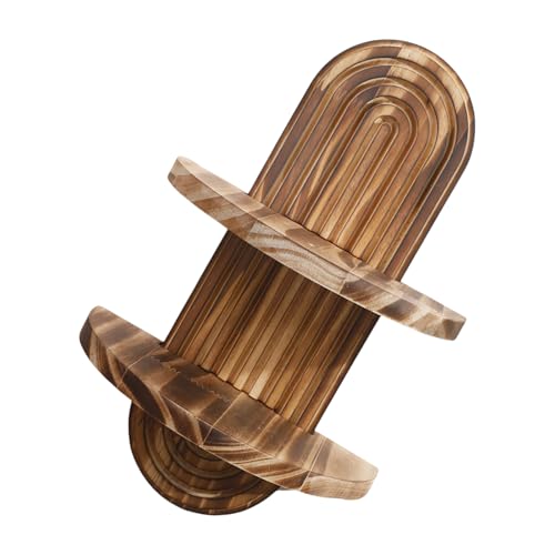 MZRAN Doppelschichtiges Wandregal aus Holz, ovale Form, Pflanzen-Display, schwebendes Regal, Organizer für Badezimmer, Schlafzimmer, Küche, Aufbewahrung, Schlafzimmer, dekoratives Wandregal von MZRAN