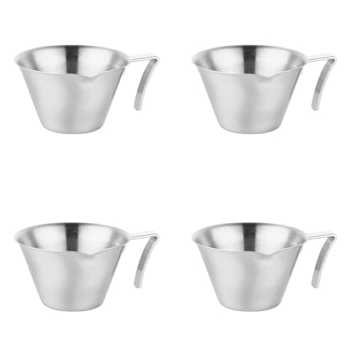 MZRAN Espresso-Kaffee-Extraktionsbecher aus Edelstahl mit abgestuftem Messbecher, praktisches Kaffeezubehör, Espresso-Zubehör für Zuhause, 4 Stück von MZRAN
