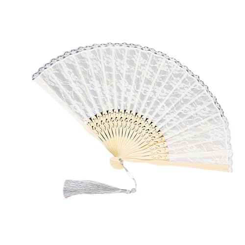MZRAN Handventilator im Vintage-Stil, faltbar, Blumen-Design, Spitze, Heimdekoration, Tanzaufführungen, Zubehör, Hochzeiten, Party, Chinesisch, Spanisch, faltbar von MZRAN