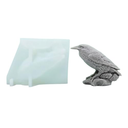 MZRAN Silikonform mit 3D-Krähen für Halloween, Kerzen, Duftkerzen, Backformen für Halloween-Dekorationen von MZRAN
