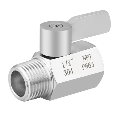 Wassersparende Absperrventile, 1,3 cm Gewinde, kleine Kugel, Stahlgriff, Wassersparer für Duschkopf, Bidet, Bidet, Sprühventile Wassersparende Absperrventile, 1,3 cm Gewinde, kleine Kugel, Stahlgriff, Wassersparer für Duschkopf, Bidet, Bidet, Sprühventile von MZRAN