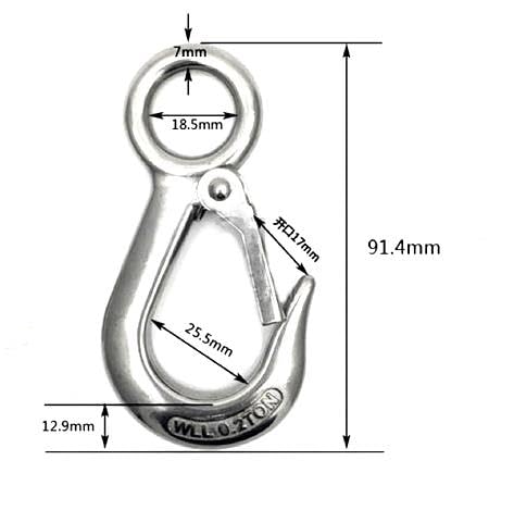 0,2 t 304 Edelstahl Rundöse Hebekarabinerhaken Frachtkarabinerhaken Kranhaken Schiffsausrüstung Hardware-Zubehör von MZSKLW