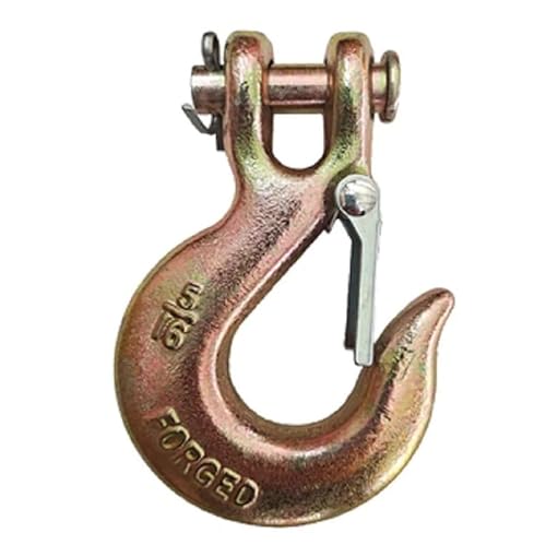 1,12-3,5 t G80 Ösenhaken mit Riegel Einzelschlaufe for das Heben von Frachtcontainern, geschmiedete Legierung, Hebehaken, Kranwindenkette(G70 10MM 3T 2pcs) von MZSKLW