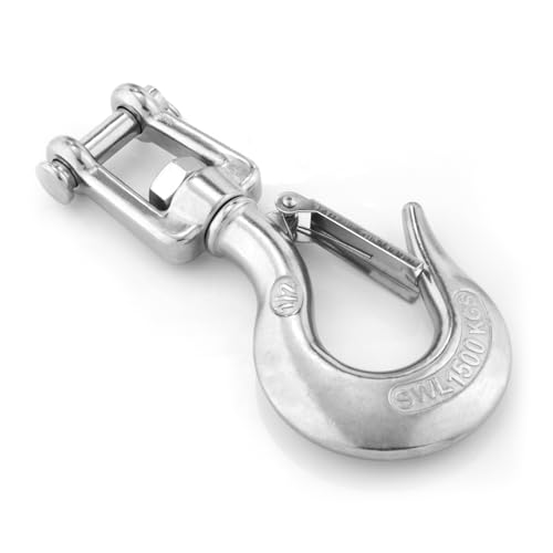 1 stück oder 2 stücke 304 Edelstahl Wirbel Auge Hebe Haken 150/350/650/1000/1500kg Last Heavy Duty Lock Rigging Snap Trigger Clevis(1 x Load 1500KG) von MZSKLW