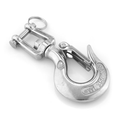 1 stück oder 2 stücke 304 Edelstahl Wirbel Auge Hebe Haken 150/350/650/1000/1500kg Last Heavy Duty Lock Rigging Snap Trigger Clevis(1 x Load 350KG) von MZSKLW