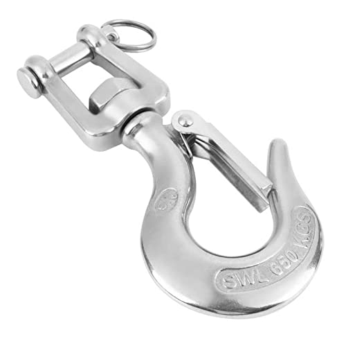 1000kg 650kg 350 kg 150kg 304 Edelstahl Drehhubhaken Stahlaugenhaken mit Riegel-Rigging-Zubehör(1000KG) von MZSKLW