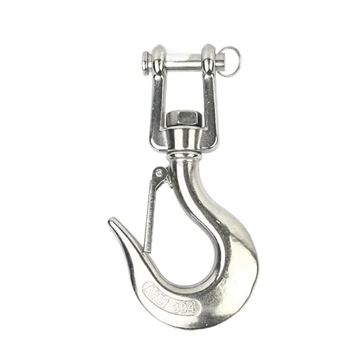304 Edelstahl Hebekettenzug Backe Rotierenden Schwenk Fracht Haken Mit Riegel Von Heavy Duty 0,15 T/0,35 T/0,65 T/1T(0.15T) von MZSKLW