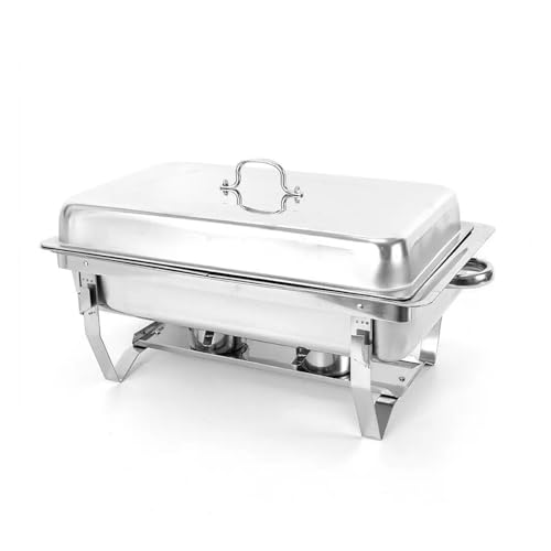 7,5 l Chafing Dish Buffet-Set mit zwei Fächern, Esszimmerherd, Edelstahl, Chafing Dish, Catering-Server, Speisenwärmer, Behälter mit Deckel von MZSKLW