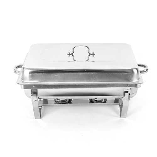 7,5 l Edelstahl Professioneller Chafing Dish Speisenwärmer Warmhaltebehälter-Set for Partybuffet Cater Speisenwärmer von MZSKLW