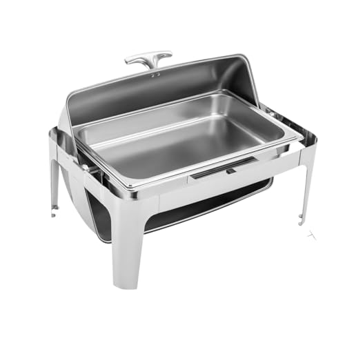 9,5 QT Edelstahl Rechteckige Roll Top Chafing Dish Buffet Set Pan Chafer von MZSKLW