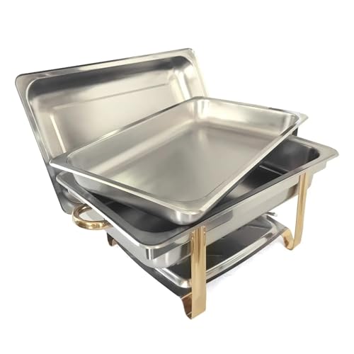 9L Edelstahl Chafing Dish Dish Buffet Tablett Speisenwärmer Behälter w/Deckel Edelstahl Speisenwärmer Chaffing Server Set von MZSKLW