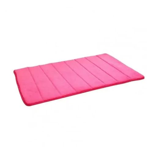 Badematte, 40 x 60 cm, Korallen-Fleece, Memory-Schaum, Badezimmermatte, Korallen-Fleece-Matte (Rosarot) von MZSKLW