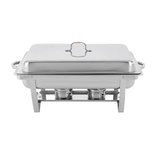 Chafing Dish aus Edelstahl mit 3 Fächern, 7,5 l, Buffet-Set for Partys, spülmaschinenfest und Speisenwärmer von MZSKLW