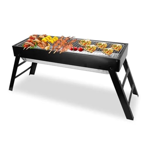Faltbarer Holzkohlegrill, Grillnetz aus Edelstahl, einfach aufzubauen, tragbarer Tischgrill for Camping-Picknick Faltbarer Holzkohlegrill, Grillnetz aus Edelstahl, einfach aufzubauen, tragbarer Tischgrill for Camping-Picknick von MZSKLW