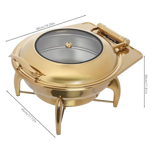 Gold Chafing Dish Buffet-Set, Chafing Dish for Catering, Gold Rund Chafing Dish for Catering 6L von MZSKLW