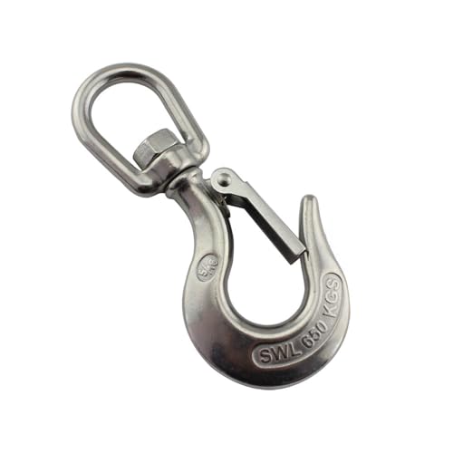 Heavy Duty 150kg 350kg 650kg 1000kg 1500kg SS304 Stainless Steel Hoist Hook Cargo Lifting Chain Hook Eye Jaw Swivel Hook(WLL 150kg) von MZSKLW