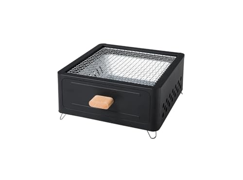 Holzkohlegrill im Freien, Antihaft-Grillrost, Heizung, Brazier, tragbarer Haushaltsgrillofen for Camping-BBQ(Black) von MZSKLW