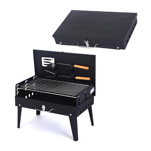 Klappbarer BBQ-Holzkohlegrill aus Edelstahl, multifunktionaler kleiner Smoker-BBQ-Grill, Mini-BBQ-Werkzeuggrill for Strand- und Gartenpartys Klappbarer BBQ-Holzkohlegrill aus Edelstahl, multifunktionaler kleiner Smoker-BBQ-Grill, Mini-BBQ-Werkzeuggrill for Strand- und Gartenpartys von MZSKLW
