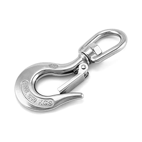 Krandrehkörperhaken 304 Edelstahl Drehhubing Clevis Kettenhaken mit Sicherheitslatch 1400LB Krandrehkörperhaken 304 Edelstahl Drehhubing Clevis Kettenhaken mit Sicherheitslatch 1400LB von MZSKLW