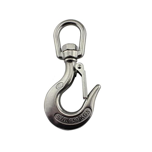 Kranschwenkhaken Last 150/350 / 650/1000 / 1500kg Dicke Körper Anti-Off-Hubhaken-Frachthaken 304 Edelstahl 1 Stück(150KG) von MZSKLW